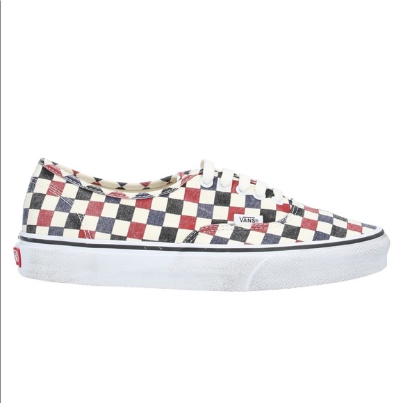VANS Checkered Blue Red White Low Top Sneaker - Picture 3 of 7